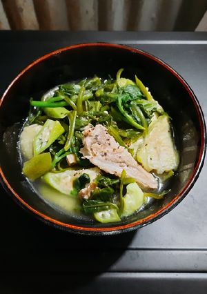 Hình của món Canh mướp mồng tơi nấu thịt heo.