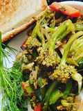 Stir fry veg with dill leaves