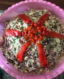 Arroz frito (variación sin salsa de soja original)