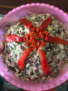 Una foto de Arroz frito (variación sin salsa de soja original)