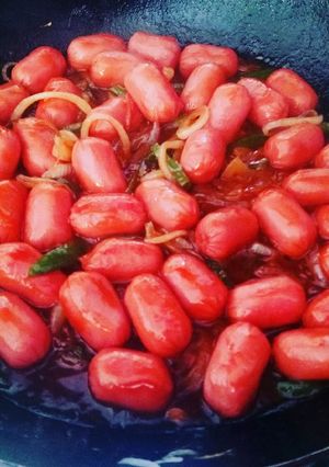 Una foto de Salchichas a la BBQ