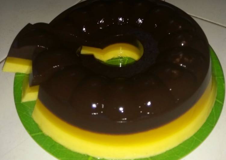 Puding busa coklat jeruk