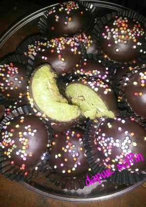 Foto resep Kuker Macha coklat isi kacang "no telur"