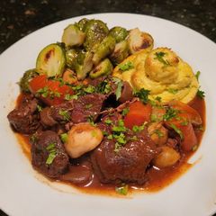 A picture of Beef Bourguignon.
