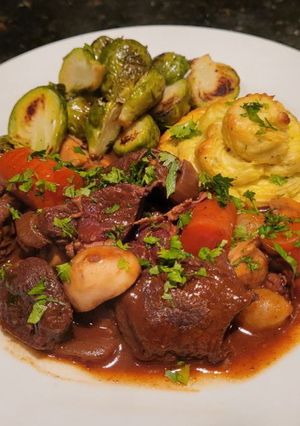 A picture of Beef Bourguignon.