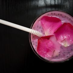 A picture of Rose Milk Sharbat / Iftar Special Recipe / Summer Drink / Ramzan Special Drink - Rose Milkshake.