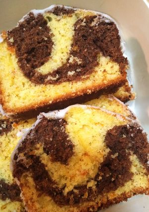 Una foto de Budín de mandarinas marmolado de Celi