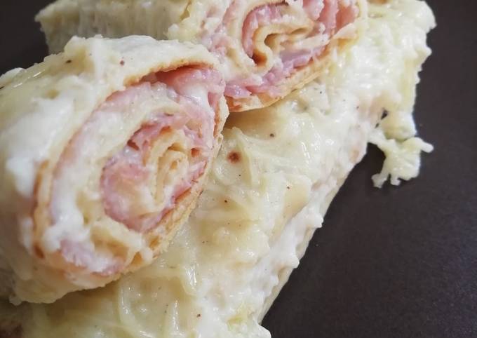 Crêpes salées à la béchamel et jambon 🤤