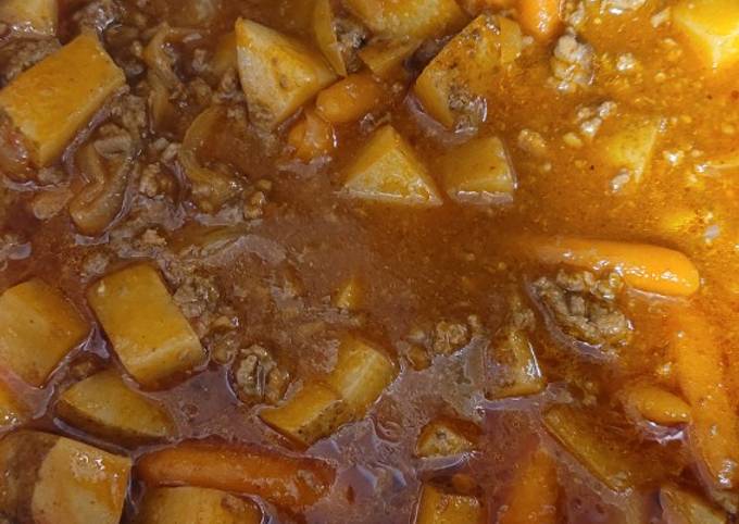 Carne molida con papas fácil y delicioso Receta de Nancy Estrada Cookpad