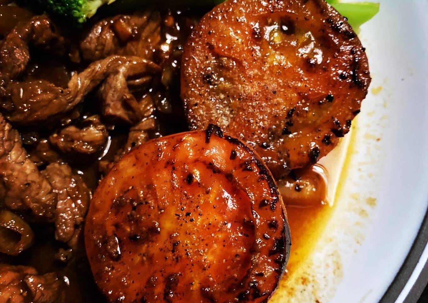 Beef Stew with Broiled Tomato 300 Kal doank!!!