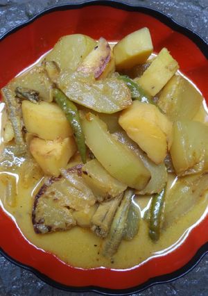 কাচা পেপের তরকারি রেসিপির প্রধান ছবি