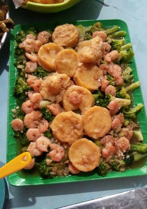 Foto resep Brokoli siram tahu jepang dan udang
