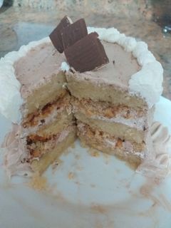 Una foto de Mini tarta de crema de avellanas y galletas