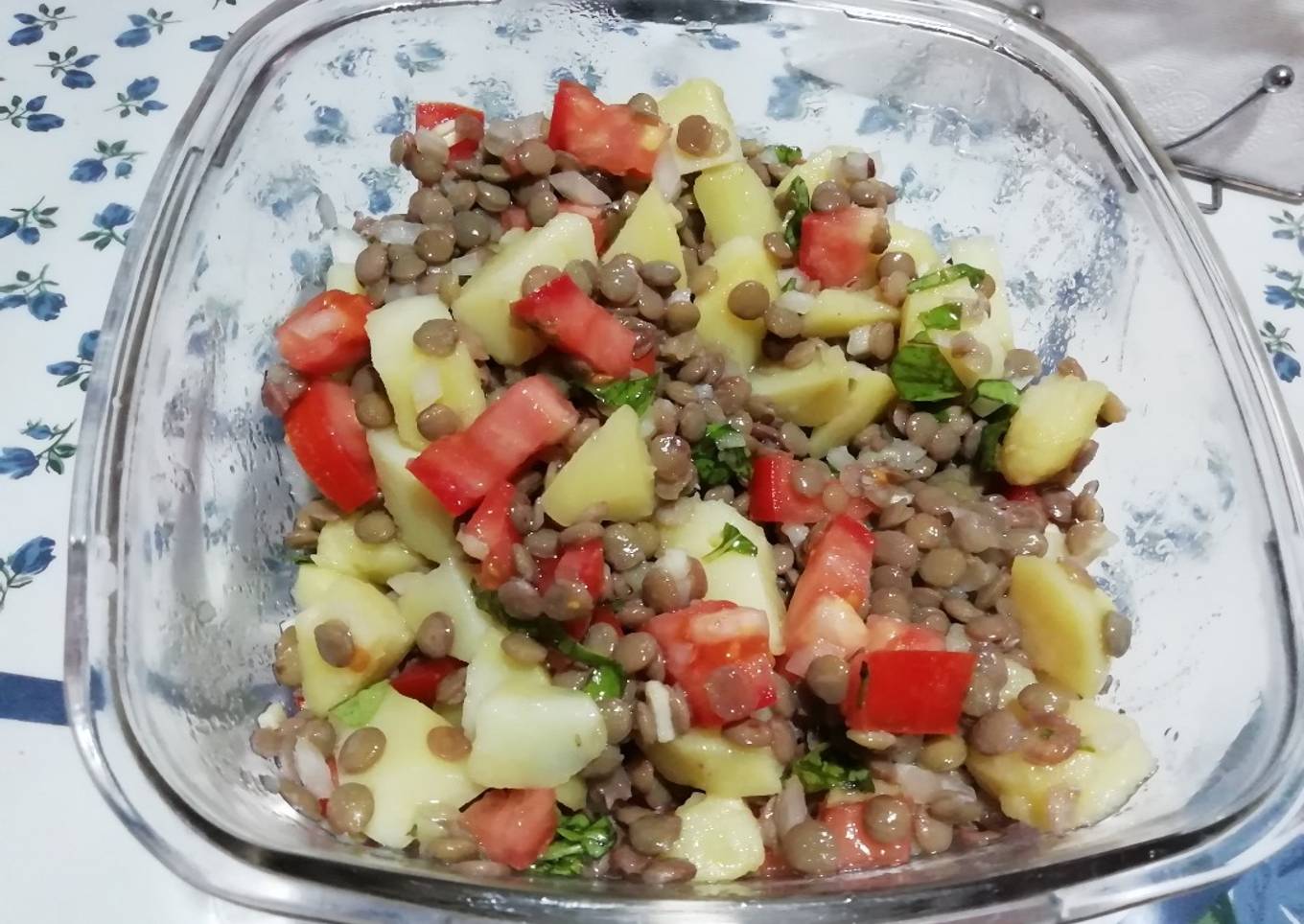 Ensalada de lentejas (hierro y fibras para una dieta saludable