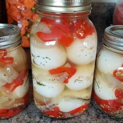 A picture of Habanero Pickled Eggs.