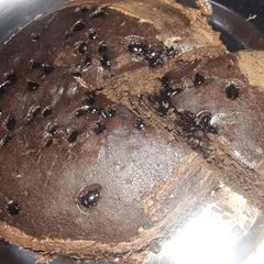 Simple eggless chocolate cake using choco chips A picture of Simple eggless chocolate cake using choco chips.