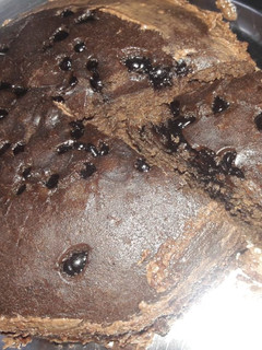 A picture of Simple eggless chocolate cake using choco chips.