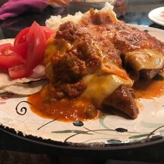 A picture of Mexican/salsa cube steak.
