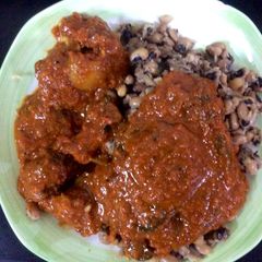 A picture of Beans with stew.