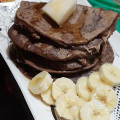A picture of Chocolate pancakes 😋😋.