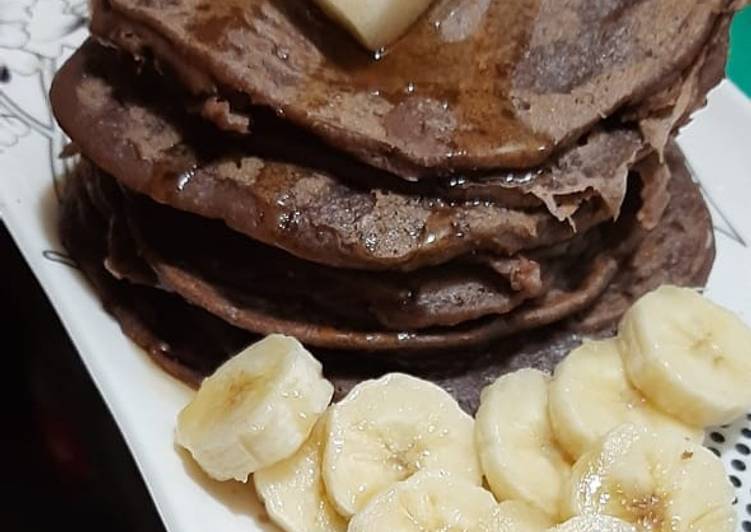 Easiest Way to Prepare Quick Chocolate pancakes 😋😋