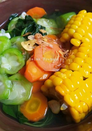 Foto resep Sayur bening bayam bumbu kunci