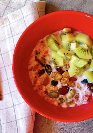 Hình của món 🌱 Ngũ Cốc Granola, Sữa Hạt & Kiwi - Bữa Sáng Nhanh Gọn Dinh Dưỡng (Vegan).