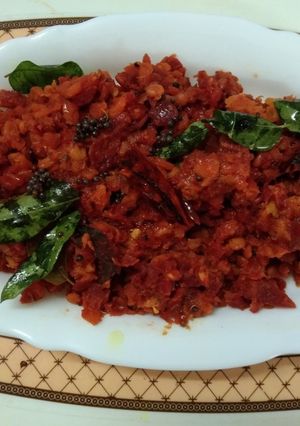 A picture of Moong Dal Beet Root Curry.
