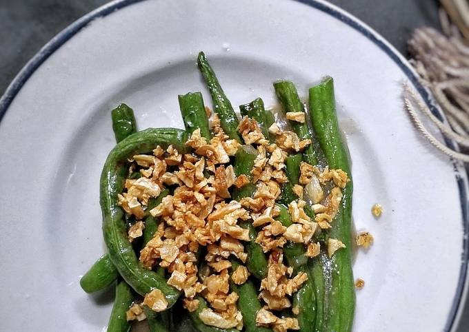 Cara Bikin Cah buncis bawang putih Anti Gagal