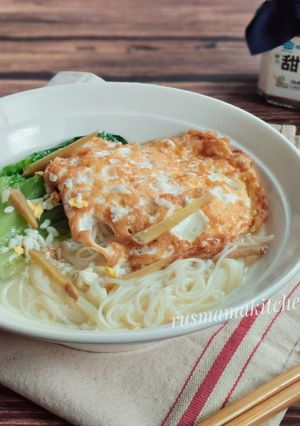 酒釀麻油蛋包麵線 的食譜成品照片