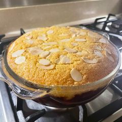 A picture of Cherry Bakewell Pudding 🍒.