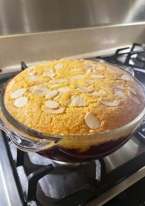 A picture of Cherry Bakewell Pudding 🍒.