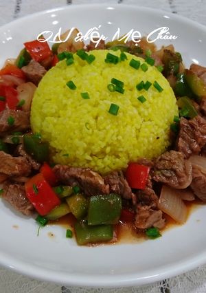 Hình của món Cơm chiên - bò xào lúc lắc.