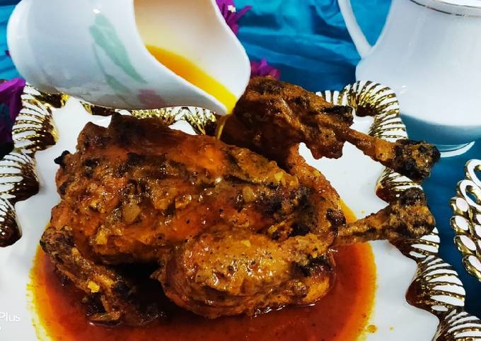 Recipe of Quick Mughlai Tandoori Murg Mushallam Restaurant style
