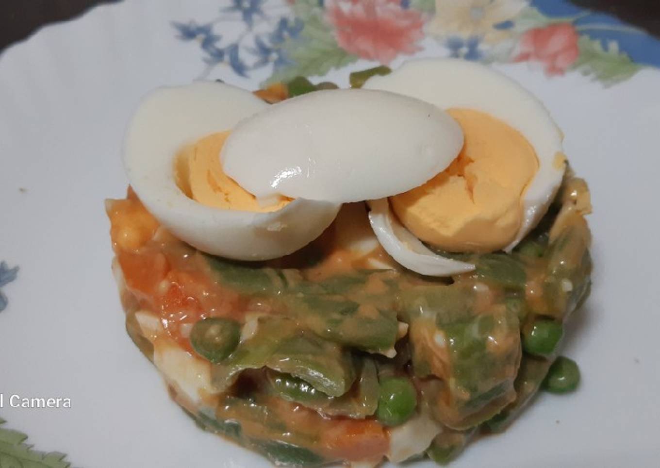 Timbal de verduras y huevo
