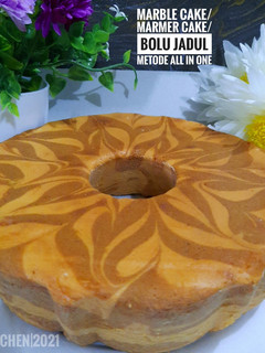 Foto resep Marble Cake/ Marmer Cake/ Bolu Jadul Metode ALL IN ONE