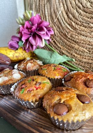 Foto resep Banana and date muffins