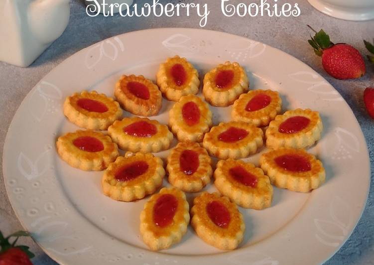Cara Memasak Cepat Strawberry cookies Enak Sederhana