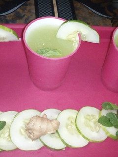 A picture of Cucumber and ginger juice.