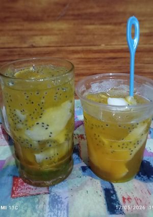Foto resep Es Kelapa Rasa Jeruk Manis