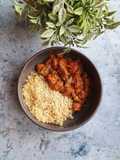 Curry coco d'aubergine, au poulet