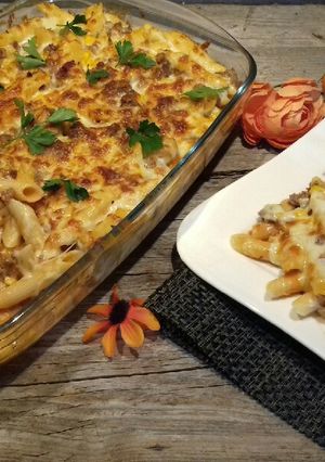 A picture of 🍝 Pasta with Béchamel and Ground Beef 🍝.