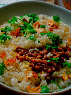 A picture of Mutton Biryani (Thalassery Biryani).