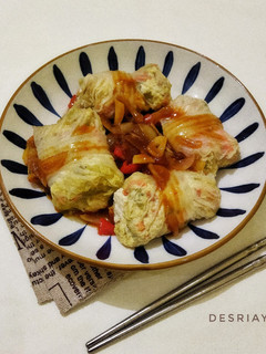 Foto resep Sawi Gulung Isi Tahu Ayam Sayuran