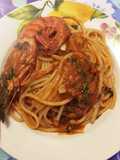 Spaghetti al sugo di gamberi