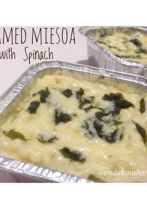 Foto resep Mpasi 1Y+ Steamed Miesoa with Spinach