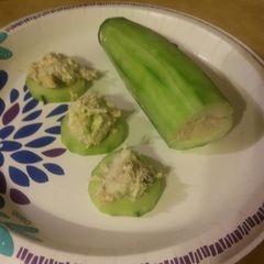 A picture of Low Carb Chicken Avocado Cucumber Boats (Keto friendly).