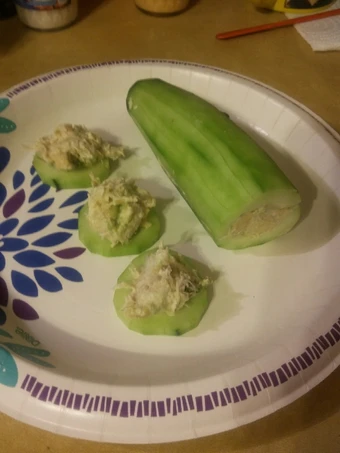 Easy Steps to Make Low Carb Chicken Avocado Cucumber Boats (Keto friendly) the So Delicious Delicious
