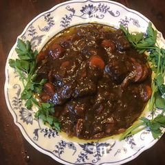 A picture of California Farm Beer Braised Beef.