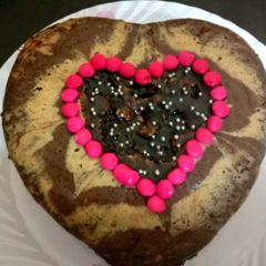 A picture of Egg less Zebra cake.